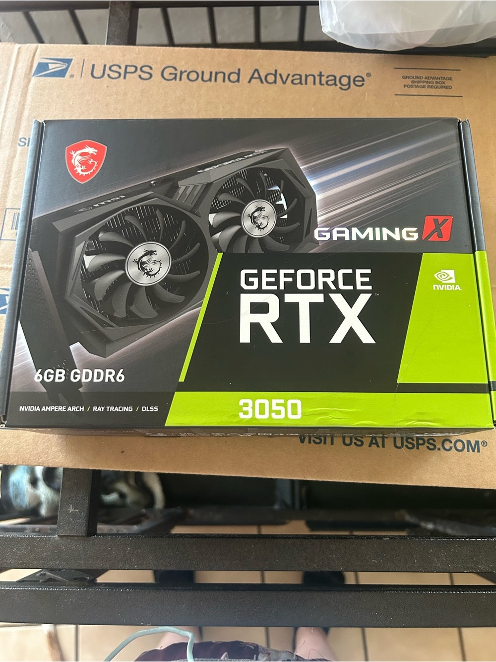 MSI GeForce RTX 3050 Gaming X Dual-Fan Graphics Card — Black & Neon Green